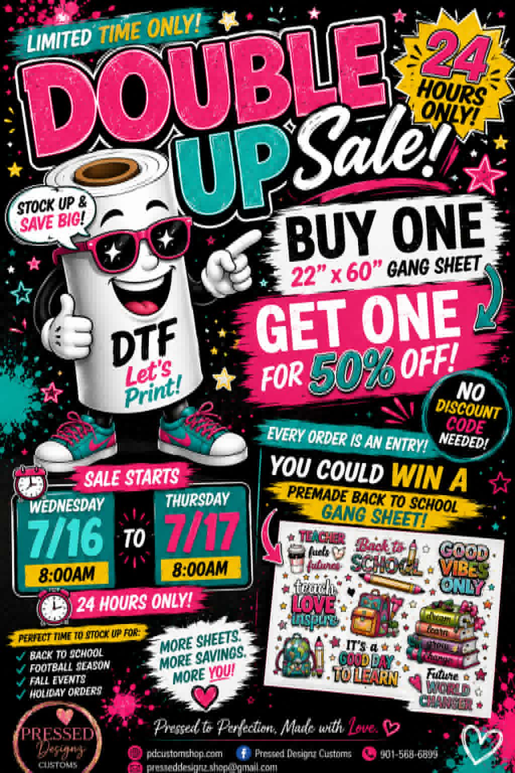*24-Hour Flash Sale* BOGO 22x60 DTF