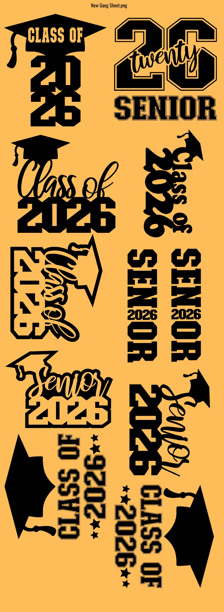 Class of 2026 DTF Gang Sheet – 22x60