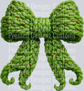 GREEN CHRISTMAS FAUX YARN BOW
