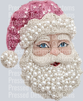 SANTA PINK HAT FAUX PEARLS